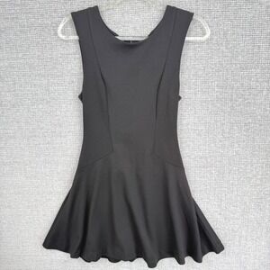 Free People Black Sleeveless Fit & Flare Mini Dress Sz XS LBD‎ Skater